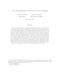 Distribution of price changes research